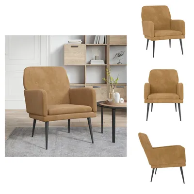 Zdjęcie produktu dla vidaXL Fotel brązowy 62x79x79 cm aksamit - Fotel