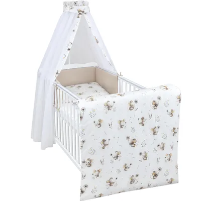 Produktbild von Baby Delux Baby Bettwäsche Bettset 4-tlg Bettausstattung Nestchen Himmel Waffelpique Mäusefreunde