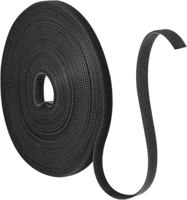 Produktbild von Famanu Kabelbinder 10 mm - Wiederverwendbares, doppelseitiges Klettband - 15 m Länge - Schwarz