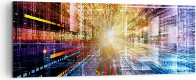 Produktbild von Bild auf Leinwand - Leinwandbild - Grafik Computer Raum Geometrie - 140x50cm - Wand Bild - Wanddeko - Leinwanddruck - Bilder - Kunstdruck - Wanddekoration - Leinwand bilder - Wandkunst - AB140x50-2350