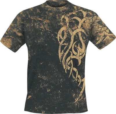 Produktbild von Outer Vision T-Shirt Herren Marble Tattoo schwarz Industrial 100% Baumwolle XL