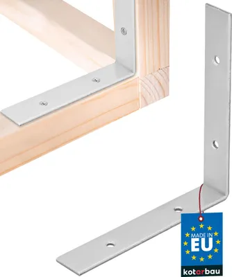 Obrázek produktu pro KOTARBAU® Úhelníková spojka Těžký úhelník 150 x 150 x 25 mm pozinkovaná ocel Úhelníková ocel Stabilní Odolná spojka nosníku Stříbrná barva