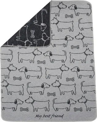 Produktbild von David Fussenegger Hundedecke 'best friend allover' 70 x 90 cm Filz - Grau