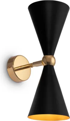 Produktbild von Maytoni VESPER Wandleuchte, Schwarz-Gold, Metall, 2x E14, 40W, dimmbar