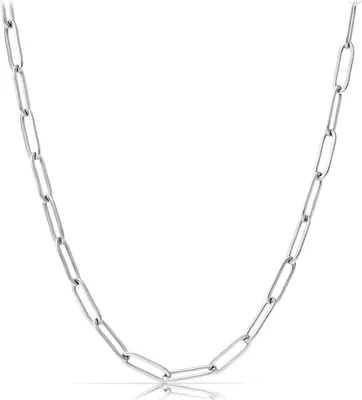 Produktbild von Made Nami Halskette Silber aus Edelstahl - 50-cm Feine Silberkette Glieder-Halskette Glieder-Kette Handmade Herren-Kette Panzer-Kette Männer-Geschenk