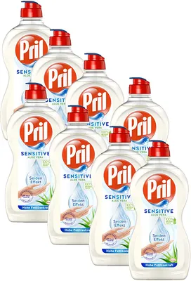 Produktbild von Pril Sensitive Aloe Vera 8x450 ml Handgeschirrspülmittel Spülmittel Reinigen