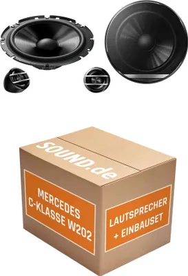 Produktbild von Lautsprecher Boxen Einbaupaket vorne Pioneer TS-G170C passend für Mercedes C-Klasse W 202 + Limousine | 2x Tief-Mitteltöner 2x Hochtöner