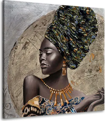 Produktbild von Leinwandbild Wandbild afrikanische Frau Beautiful Women: 150x150x4cm