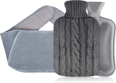 Produktbild von Famanu Warmwasserflasche 3-in-1 - große Gummiwarmwasserflasche mit Bezug