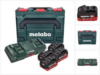 Zdjęcie produktu dla Metabo Base Set 4 X Lihd 8.0 Ah + 2 X Asc 145 + Metaloc 685135000