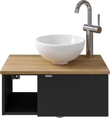 Produktbild von Pelipal Serie 6915 SET-044-041 Waschtisch mit Unterschrank bestehend aus: Keramik-Aufsatzbecken, Waschtischplatte, Waschtischunterschrank