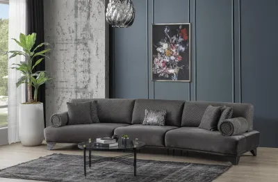 Produktbild von Sofa 5 Sitzer Couch Polstersofa xxl  Sofas Wohnzimmer Stoff Big Wohnlandschaft