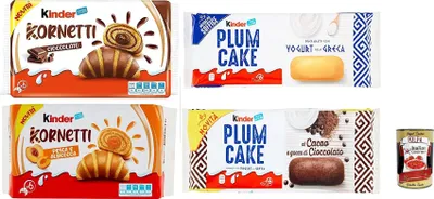 Produktbild von Testpaket Kinder neu Kuchen Kornetti Kako und Apikose Plum cake kakao and Yougurt + Italian Gourmet polpa 400g