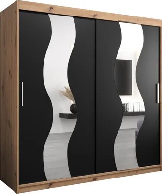 Produktbild von Kleiderschrank, Schiebetürenschrank Schlafzimmer, Schrank mit Spiegel SEWILLA 200 cm