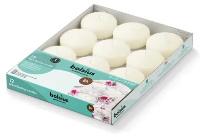 Productafbeelding van Bolsius Horeca Maxi Drijfkaarsen Doos 12 Ivoor (12 stuks)