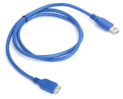 Obrázok produktu pre Kábel USB 3.0 z USB-A na Micro-B – adaptér pre externý pevný disk s prenosovou rýchlosťou 5 Gb/s, modrý (1 meter)