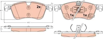 Produktbild von TRW Bremsbeläge Satz Vorne für NISSAN Qashqai III (J12) GDB2545