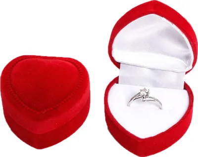 Produktbild von Herzform Fingerring Ohrstecker Schmuck Display Halter Aufbewahrungsbox Container-Rot-Weiss