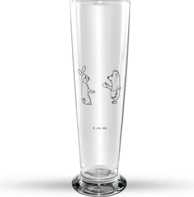 Produktbild von Mr. & Mrs. Panda Bierglas Hase Igel - Transparent - Geschenk, Herzschmerz, Bier Glas, Trennungsschmerz, und, Lustige Sprüche, Trinkglas, Bierbecher, Glasbierglas, Trösten