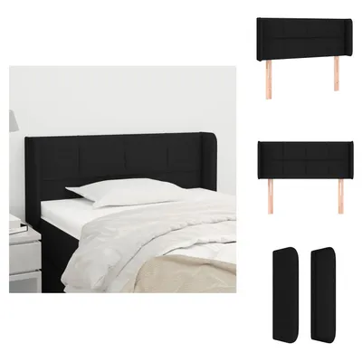 Produktbild von vidaXL Kopfteil mit Ohren Schwarz 103x16x78/88 cm Stoff -  Kopf- & Fußenden