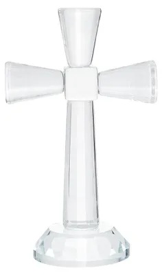 Glas-Kreuz, transparent, 4 x 6 x 10,1 cm, Handarbeit