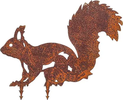 Produktbild von Gartendekoration - Realistisches Rostiges Eichhörnchen Gartenornament - Braun