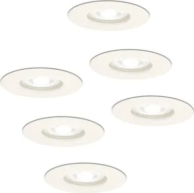 Produktbild von hoftronic LED Einbaustrahler 4W 345lm 6500K GU10 Dimmbar Weiß IP65 6er Set