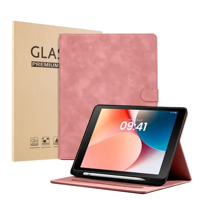 Produktbild von LBH Tablet Schutzhülle + 2x 9H Display Glas für Apple iPad 7/8/9. Gen 10.2 Zoll Cover Case Schutz Tablet Farbe: Rosa
