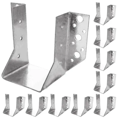 Produktbild von Balkenverbinder 80x120mm - 10 Stück - Holzverbinder - Verbindungsstück - Verzinkt - Schraub- und Nagellöcher - Balkensohle