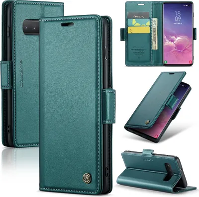 Produktbild von Galaxy S10 Hülle, Leder Brieftasche Kartenfach Schutzhülle mit Standfunktion für Samsung Galaxy S10 Grün