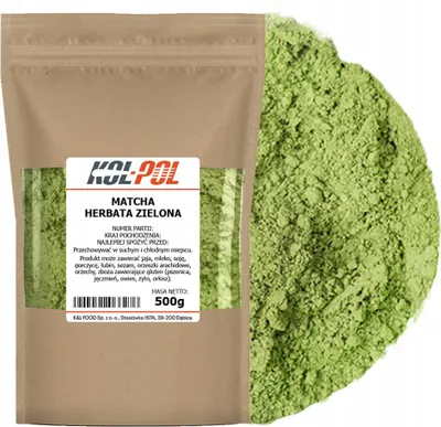 Zdjęcie produktu dla MATCHA ZIELONA HERBATA 500g Codzienna sproszkowana naturalna jakość Kol-Pol