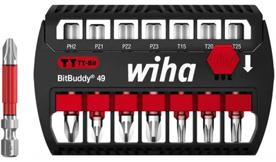 Produktbild von Bit-Satz BitBuddy TY-Bits 49mm, 7-teilig (schwarz/rot, PH / PZ / TX)