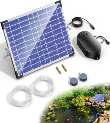 Produktbild von Solarbetriebener Teichbelüfter – 15 Watt Leistung – 4400 mAh Akku – Kompakt