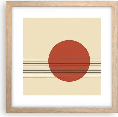Produktbild von Gerahmtes Poster - Rahmen in heller Eiche - Abstraktion Linien Rad - 30x30 cm - Wand Bild - Wanddeko - Wandbilder - Wandposter - Bilderrahmen - Bilder - Kunstdruck - Wandbild - P2NAC30x30-4230
