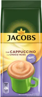 Image de Jacobs Momente Choco Cappuccino Noisette, Doux avec note de chocolat Milka Sachet de recharge 500g
