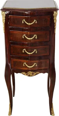 Immagine prodotto di Casa Padrino Cassettone barocco in mogano intarsiato con 4 cassetti 80 x 36 x 30 cm - Stile antico