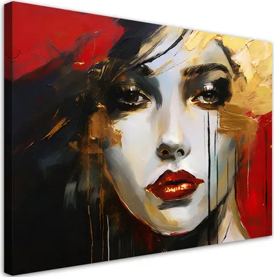Produktbild von Feeby - Leinwand Bilder - Frau Gesicht Abstraktion - 45x30 cm - Deko Wohnzimmer - Wandbilder Schlafzimmer - Deko Aesthetic - Wand Deko - Leinwand Groß - Deko Zimmer - Leinwandbilder XXL