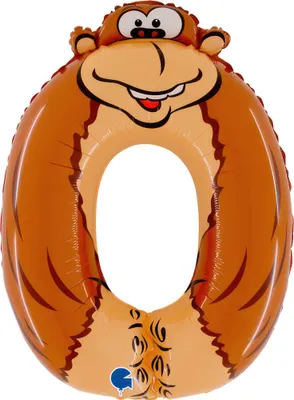 Produktbild von Riesenzahl Folienballon Animaloon 40"/102cm | #0ffchen