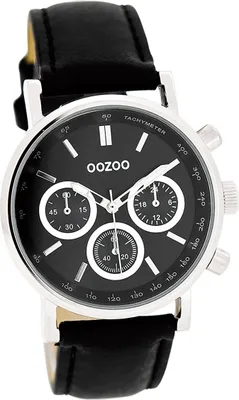 Produktbild von Oozoo Leder Damen Uhr matt Analog Quarzuhr Armband schwarz Timepieces D2UOC5329A