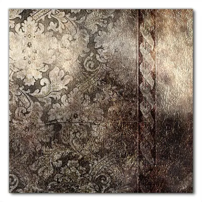 A textured background with a damask-like pattern divided by a decorative border.