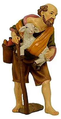 Produktbild von Hirte mit Schaf, Mathias Krippenfigur, Polyresin, handbemalt, 9 cm Figuren