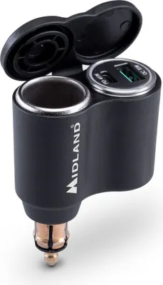 Immagine prodotto di Adattatore Mini DIN tipo BMW MIDLAND accendisigari 12/24V presa USB e Type C
