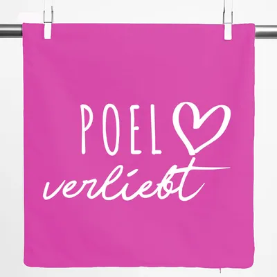 Produktbild von Huuraa Kissenbezug Poel verliebt 40x40cm Fuchsia Baumwolle Dekokissenbezug Geschenkidee
