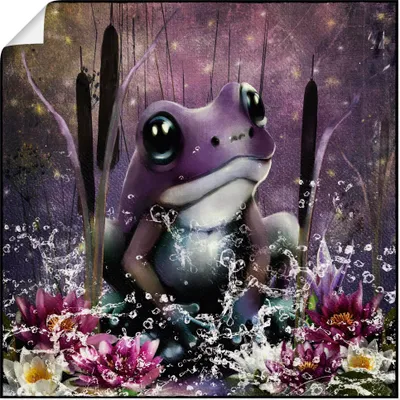 Produktbild von ARTland Poster Lila Frosch Größe: 100x100 cm