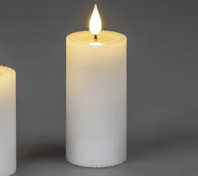 Produktbild von LED Kerze STREIFEN H. 10cm D. 5cm weiß mit Timer Formano