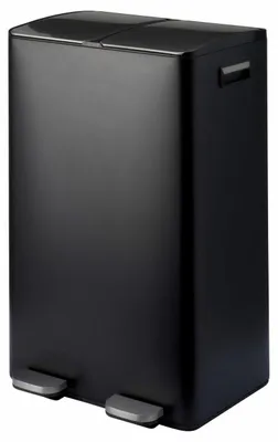 Produktbild von HOWHOMELY | Mülleimer - Treteimer - 2 x 30 l - schwarz - Abfalleimer - 2 Fächern - Küche