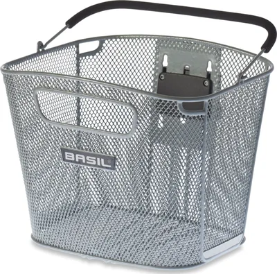 Produktbild von Basil Vorderradkorb Bold KF 28x34x27cm, engm., inkl. Halter, silber
