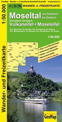 Image de Carte de randonnée et de loisirs de la vallée de la Moselle, de l'Eifel volcanique et de l'Eifel mosellan