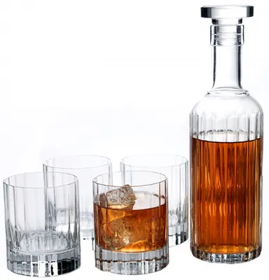 Image de Set Whisky Bach 5pcs Service à Whisky En Verre Cristallin - Billiet - Bormioli