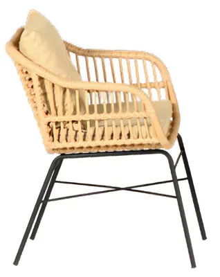 Obrázek produktu pro Křeslo Béžový zahradní nábytek Veranda Lounge Terasa Balkon Moderní čalounění